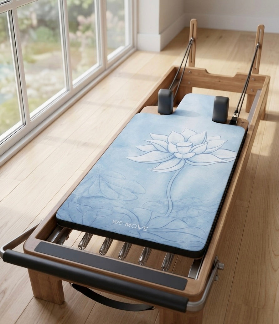 Pilates Reformer Mat Blue Flower– 96cm x 56cm x 2mm