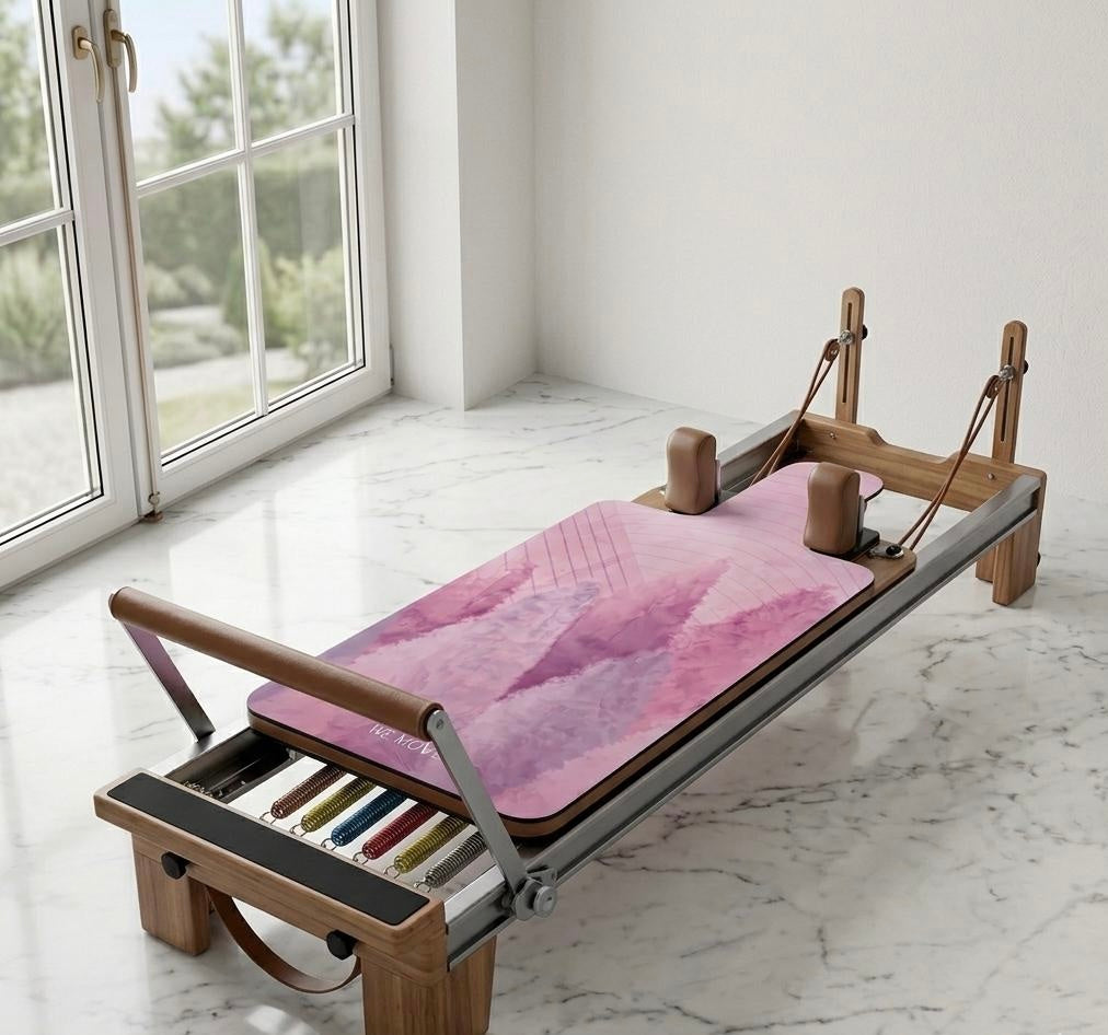Pilates Reformer Mat Pink Forest– 96cm x 56cm x 2mm